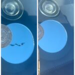 Windshield chip repair before and after with improved clarity